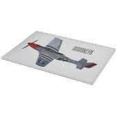 Cartoon-Illustration für Kampfbomber Schneidebrett (Ecke)