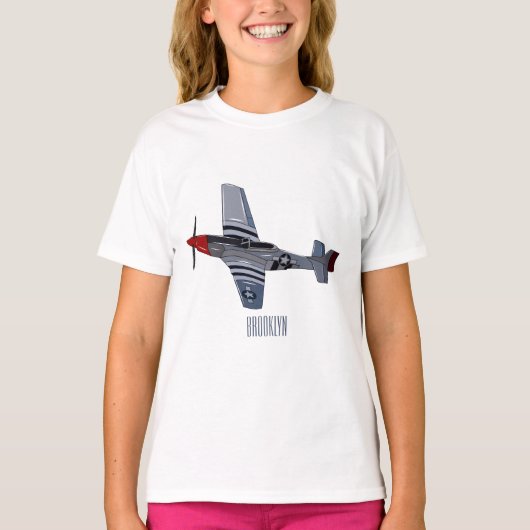 Cartoon-Illustration für Kampfbomber T-Shirt (Vorderseite)