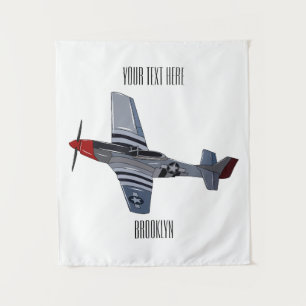 Cartoon-Illustration für Kampfbomber Wandteppich