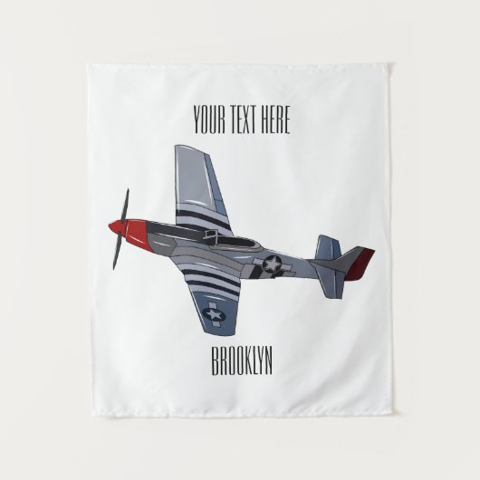 Cartoon-Illustration für Kampfbomber Wandteppich (Vorderseite)