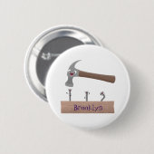 Cartoon-Illustration für niedliche, lustige Hammer Button (Vorne & Hinten)