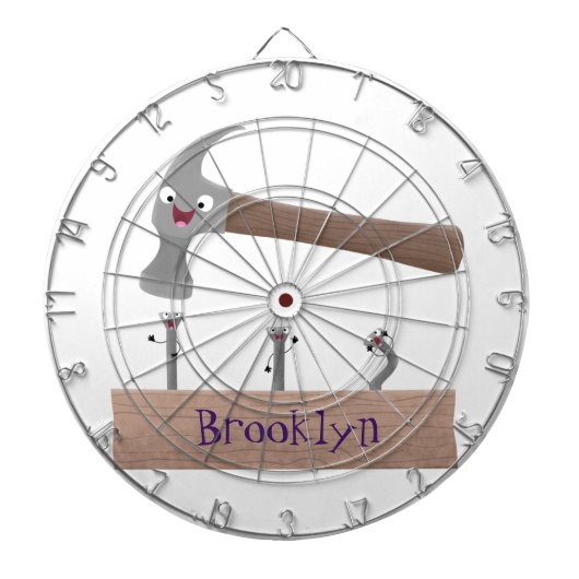 Cartoon-Illustration für niedliche, lustige Hammer Dartscheibe (vorne)