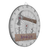 Cartoon-Illustration für niedliche, lustige Hammer Dartscheibe (Vorderseite Links)