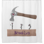 Cartoon-Illustration für niedliche, lustige Hammer Duschvorhang (Vorderseite)