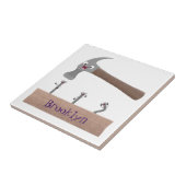 Cartoon-Illustration für niedliche, lustige Hammer Fliese (Seite)