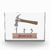 Cartoon-Illustration für niedliche, lustige Hammer Fotoblock (Vorderseite)