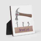 Cartoon-Illustration für niedliche, lustige Hammer Fotoplatte (Vorderseite)