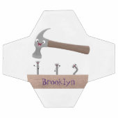 Cartoon-Illustration für niedliche, lustige Hammer Fußball (Flach)