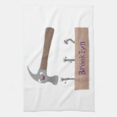 Cartoon-Illustration für niedliche, lustige Hammer Geschirrtuch (Vertikal)