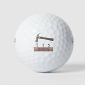 Cartoon-Illustration für niedliche, lustige Hammer Golfball (Vorderseite)