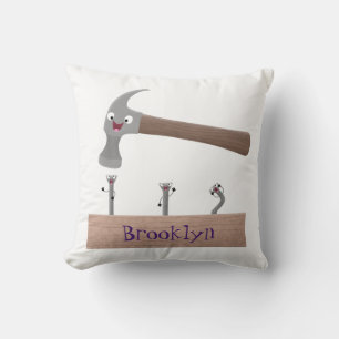 Cartoon-Illustration für niedliche, lustige Hammer Kissen