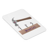 Cartoon-Illustration für niedliche, lustige Hammer Magnet (Rechte Seite)
