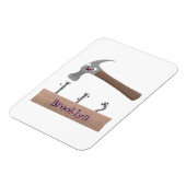 Cartoon-Illustration für niedliche, lustige Hammer Magnet (Linke Seite)