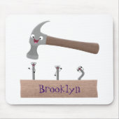 Cartoon-Illustration für niedliche, lustige Hammer Mousepad (Vorne)