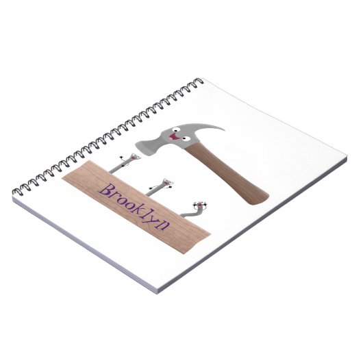 Cartoon-Illustration für niedliche, lustige Hammer Notizblock (Linke Seite)