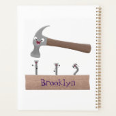 Cartoon-Illustration für niedliche, lustige Hammer Planer (Rückseite)