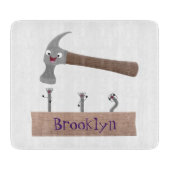 Cartoon-Illustration für niedliche, lustige Hammer Schneidebrett (Vorderseite)