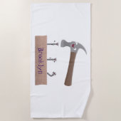 Cartoon-Illustration für niedliche, lustige Hammer Strandtuch (Vorderseite)