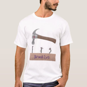Cartoon-Illustration für niedliche, lustige Hammer T-Shirt