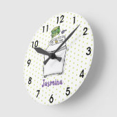 Cartoon-Illustration für Niedliche Waschmaschine Runde Wanduhr (Winkel)