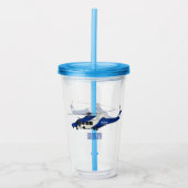 Cartoon-Illustration für Polizeihubschrauber Acryltrinkbecher (Vorderseite)