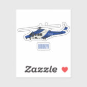 Cartoon-Illustration für Polizeihubschrauber Aufkleber (Blatt)