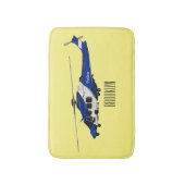 Cartoon-Illustration für Polizeihubschrauber Badematte (Vorderseite Vertikal)