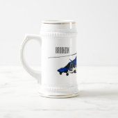 Cartoon-Illustration für Polizeihubschrauber Bierglas (Links)