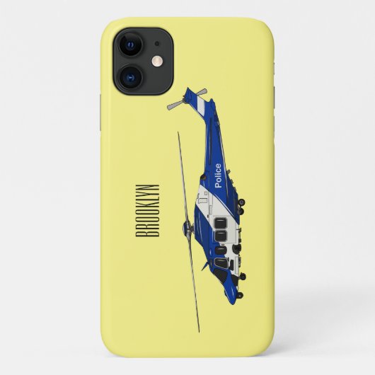 Cartoon-Illustration für Polizeihubschrauber Case-Mate iPhone Hülle (Rückseite)