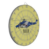 Cartoon-Illustration für Polizeihubschrauber Dartscheibe (Vorderseite Links)