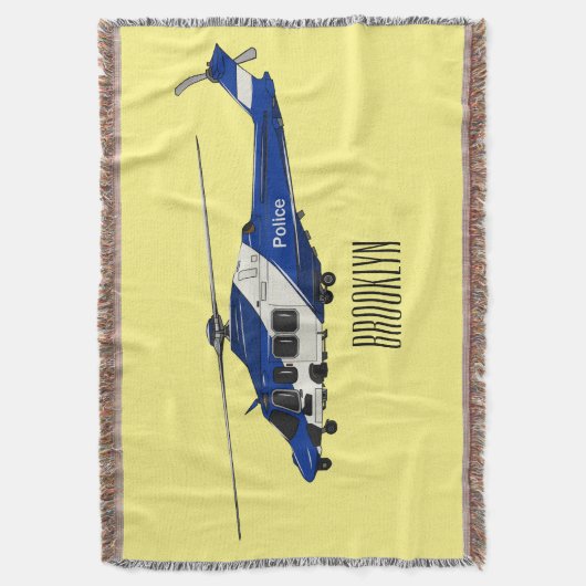 Cartoon-Illustration für Polizeihubschrauber Decke (Vorderseite Vertikal)