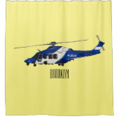 Cartoon-Illustration für Polizeihubschrauber Duschvorhang (Vorderseite)