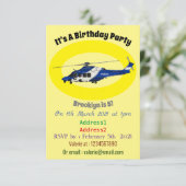 Cartoon-Illustration für Polizeihubschrauber Einladung (Stehend Vorderseite)