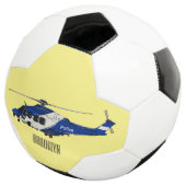 Cartoon-Illustration für Polizeihubschrauber Fußball (Dreiviertel)