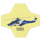 Cartoon-Illustration für Polizeihubschrauber Fußball (Flach)