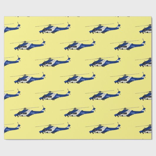 Cartoon-Illustration für Polizeihubschrauber Geschenkpapier (Flach)