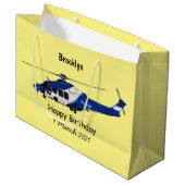 Cartoon-Illustration für Polizeihubschrauber Große Geschenktüte (Vorderseite Schrägansicht)