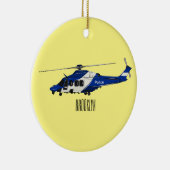 Cartoon-Illustration für Polizeihubschrauber Keramik Ornament (Rechts)