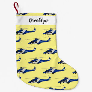 Cartoon-Illustration für Polizeihubschrauber Kleiner Weihnachtsstrumpf