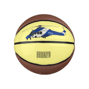 Cartoon-Illustration für Polizeihubschrauber Mini Basketball