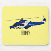 Cartoon-Illustration für Polizeihubschrauber Mousepad (Vorne)