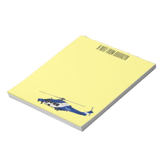 Cartoon-Illustration für Polizeihubschrauber Notizblock (Rotiert)