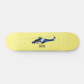Cartoon-Illustration für Polizeihubschrauber Skateboard (Horizontal)