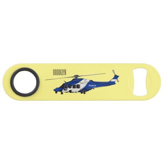 Cartoon-Illustration für Polizeihubschrauber Speed Flaschenöffner (Vorderseite (Horizontal))