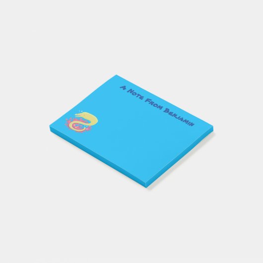 Cartoon-Illustration Post-it Klebezettel (angewinkelt)