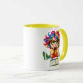 Cartoon-Illustration Regenbogen-Nerd-Kind Tasse (VorderseiteRechts)