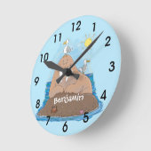 Cartoon-Illustration Runde Wanduhr (Winkel)