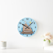 Cartoon-Illustration Runde Wanduhr (Zuhause)