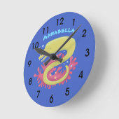 Cartoon-Illustration Runde Wanduhr (Winkel)