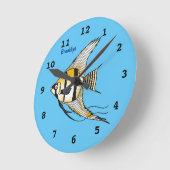 Cartoon-Illustration Runde Wanduhr (Winkel)